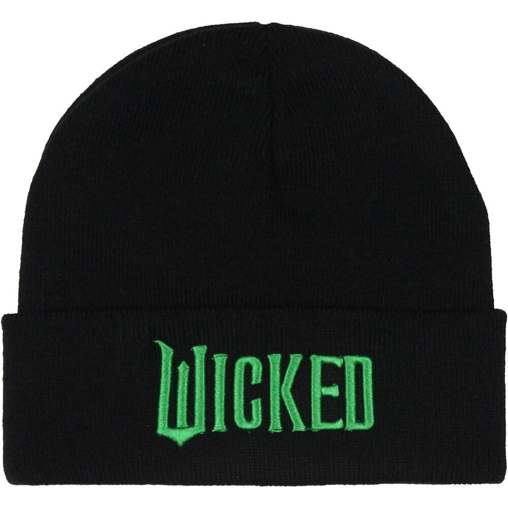 Wicked Embroidered Knit Cuff Beanie Winter Hat Adults Unisex Black